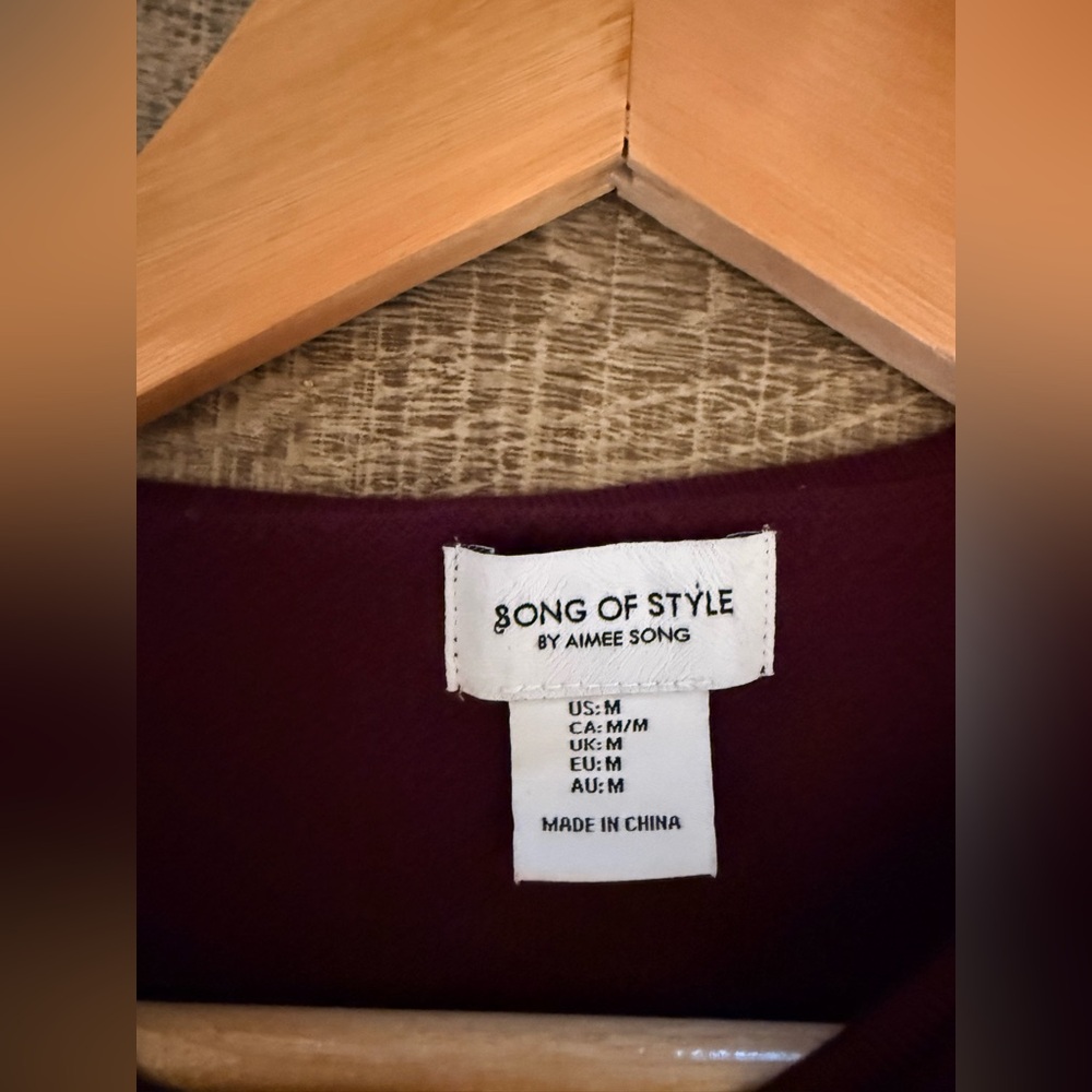 Song of Style by Aimee Song Sweater Vest Medium Burgundy - Picture 4 of 7